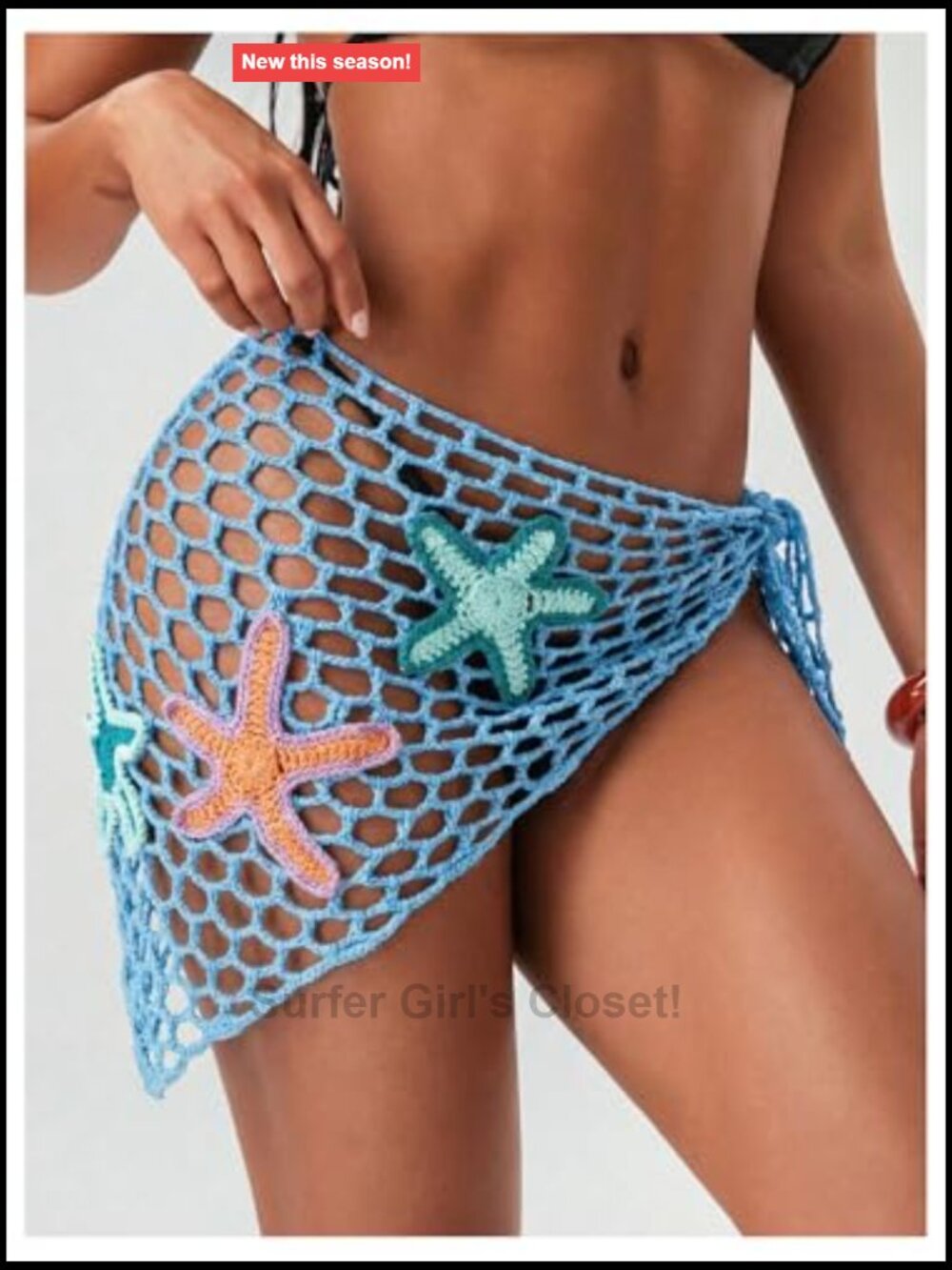 Hollow Out Crochet Asymmetrical Wrap Cover Up Skirt Swimwear - Picture 6 of 6